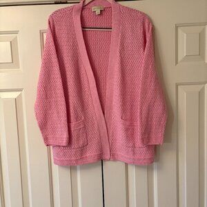 Appleseed's Seed Stitch Open Front Cardigan NWOT L
